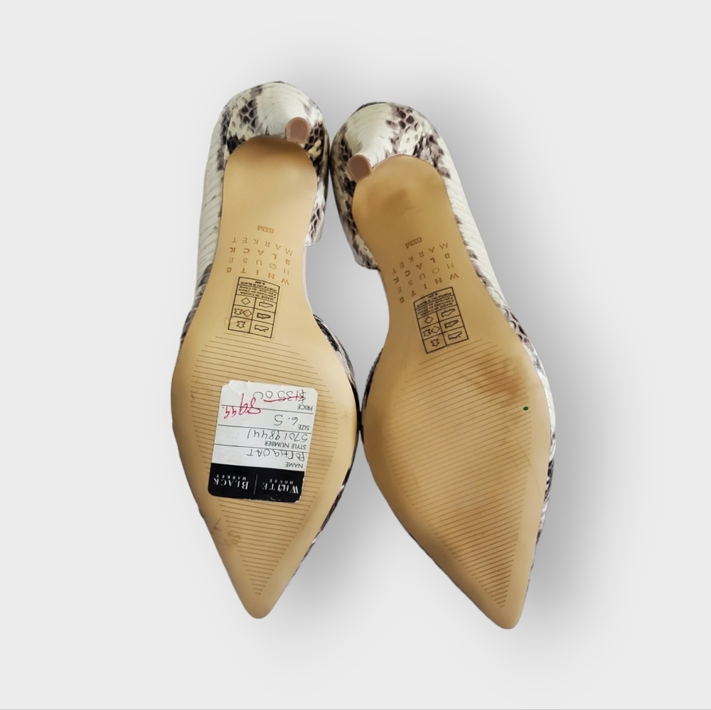 White House Black Market, Exotic-Print Leather D'Orsay Heels - Picture 6 of 6